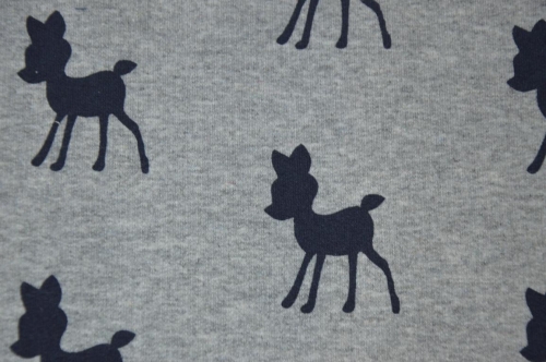 French Terry | Rehkitz schwarz | grau meliert